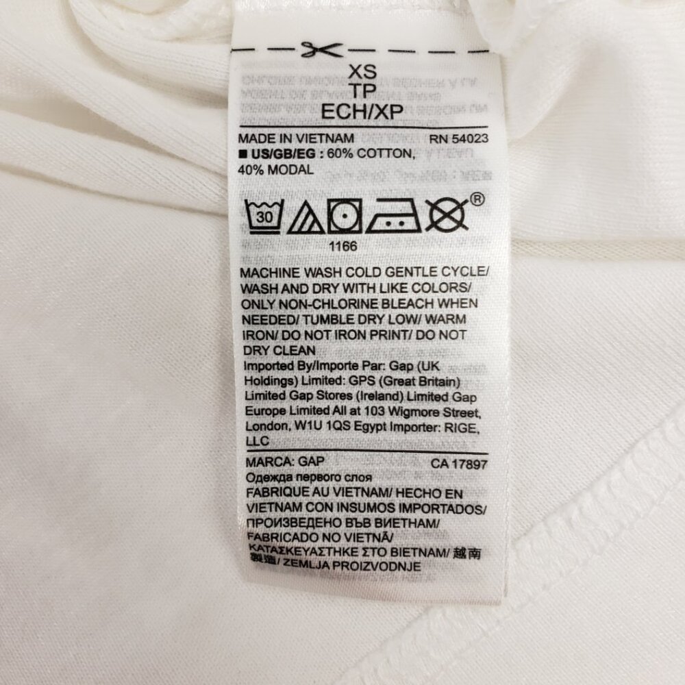 Gap XS White Boatneck T-shirt NWT Long Sleeve Womens - Picture 7 of 13